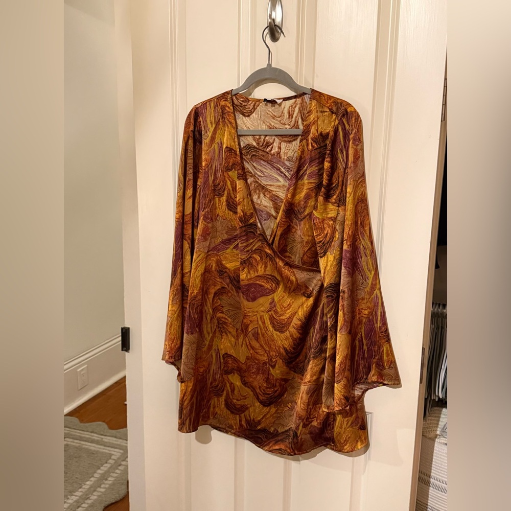 Satin Wrap Dress